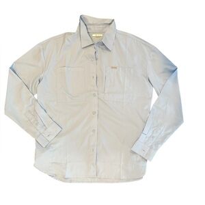 Columbia Omni Shade Long Sleeve Shirt Light Blue, Size Large